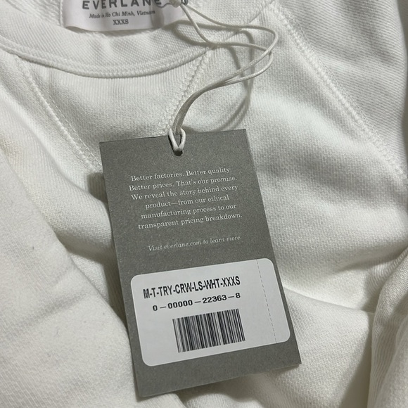 Everlane The Unisex French Terry Crew Sweatshirt in White NWT - Picture 11 of 11